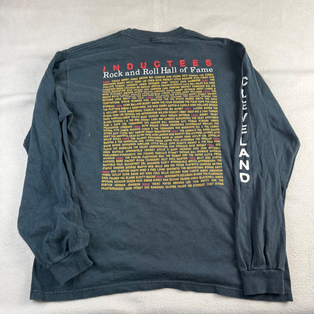 Vintage 2002 Rock and Roll Hall of Fame Inductees Long Sleeve Shirt Mens L Black